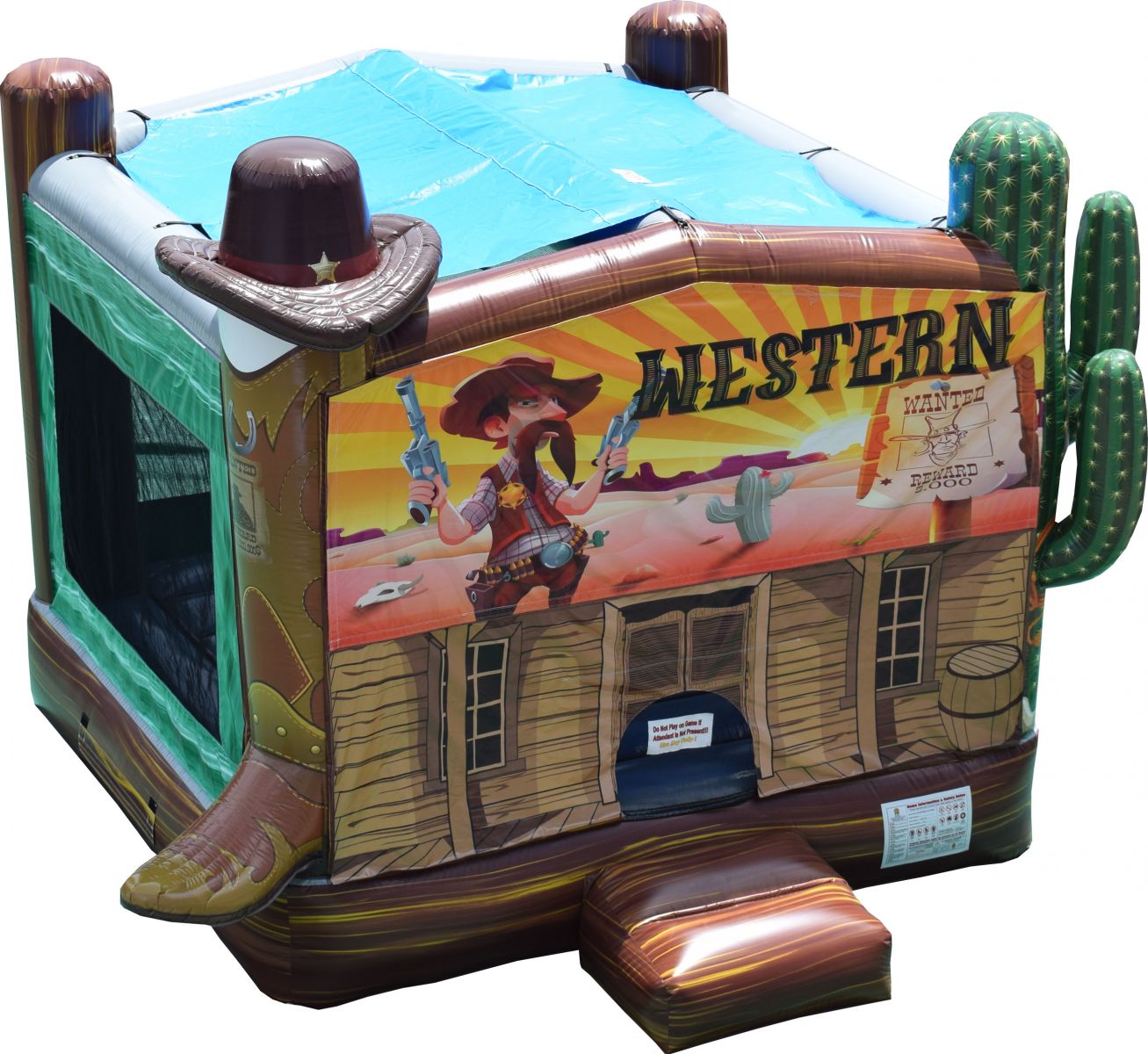 cowboy bounce house cactus western boot theme rental in jacksonville